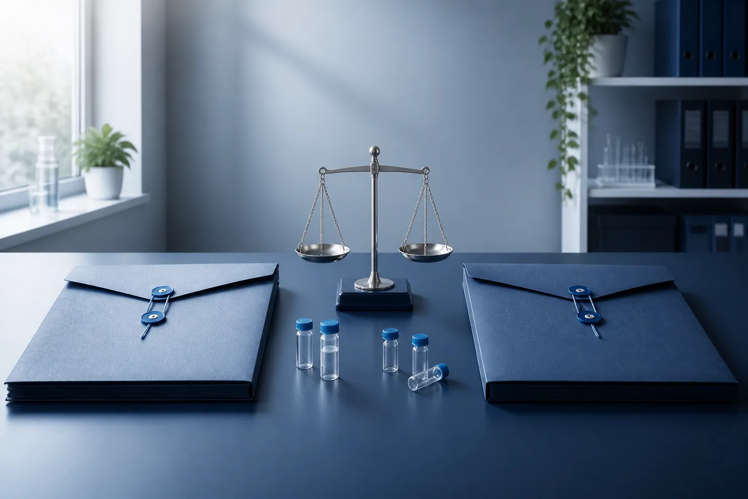 Two anonymous blood test result folders prepared for careful comparison