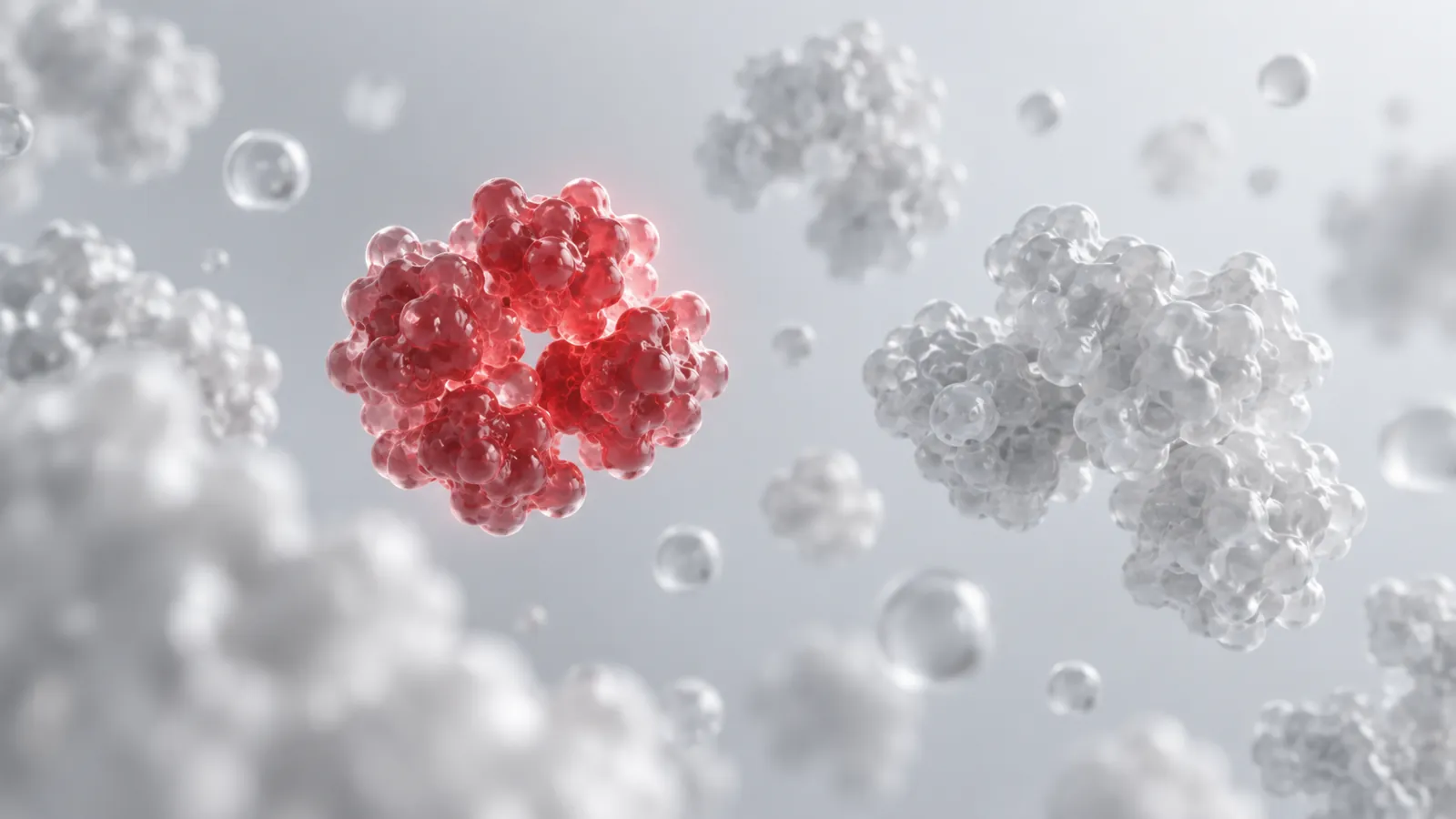 Abstract C-reactive protein concept on a neutral laboratory background
