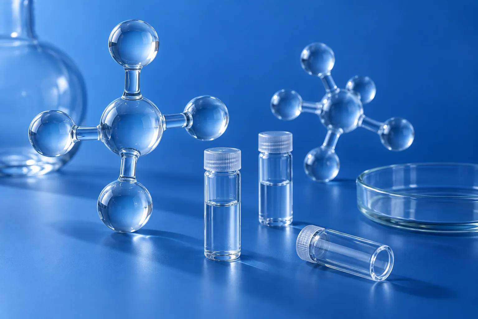 Abstract laboratory-inspired glass forms and unlabelled sample tubes