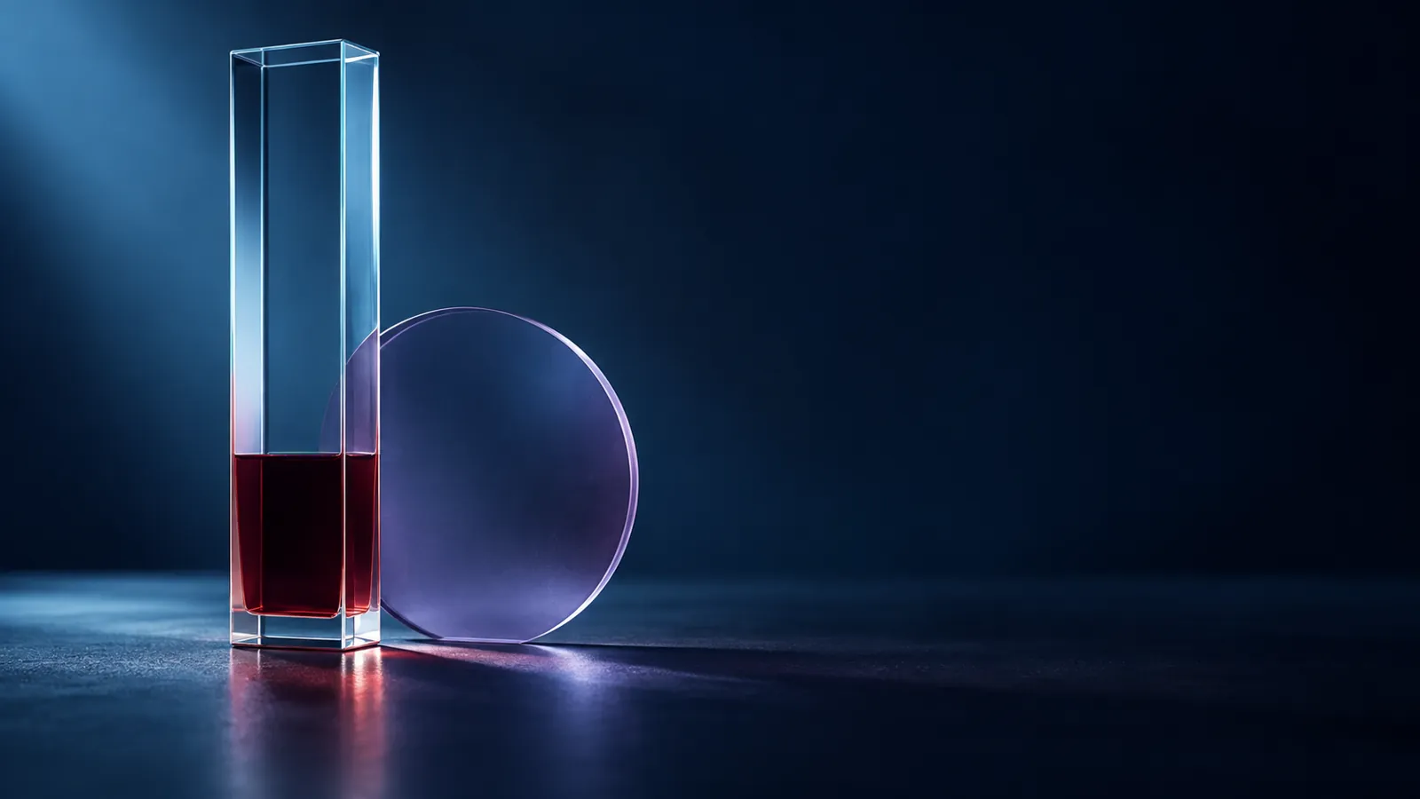 Abstract layered glass column illustrating settling, not an actual blood sample or ESR result