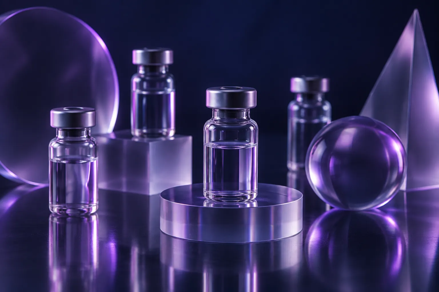 Abstract unlabelled laboratory vials
