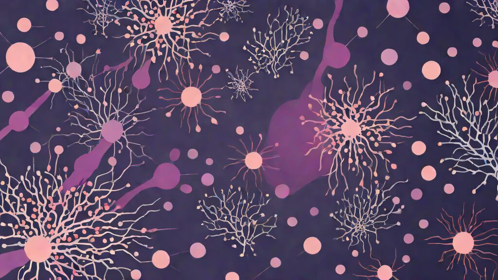 Abstract clinical illustration of inflammatory blood markers for an hs-CRP test article